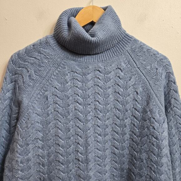 Michael Kors Womens Fisherman Preppy Oversized Cable Knit Turtleneck Sweater S - Picture 2 of 10